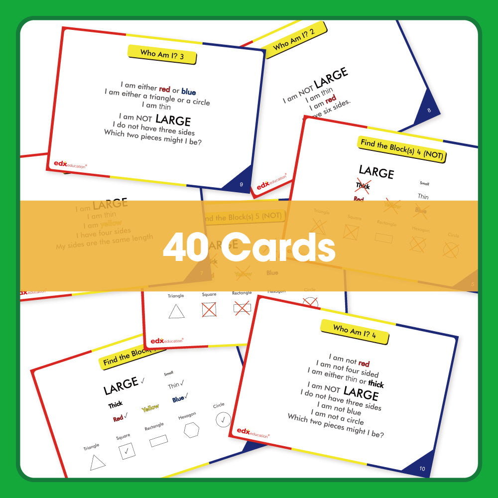 Edx Education – Downloadable Attribute Blocks Activity Set Activity Cards 40 Cards – Product Lifestyle Image