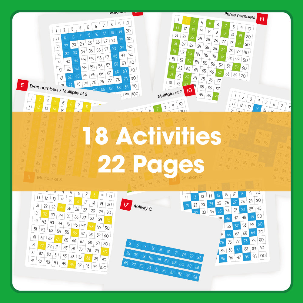 Edx Education – Downloadable Hundred Board Activity Set 18 Activities – Product Lifestyle Image