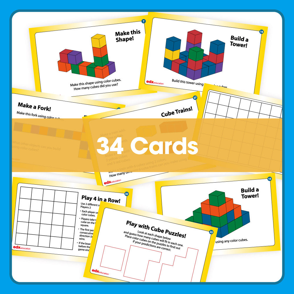 Edx Education – Downloadable Wooden Counting Cubes Activity Cards 2007 34 Cards – Product Lifestyle Image