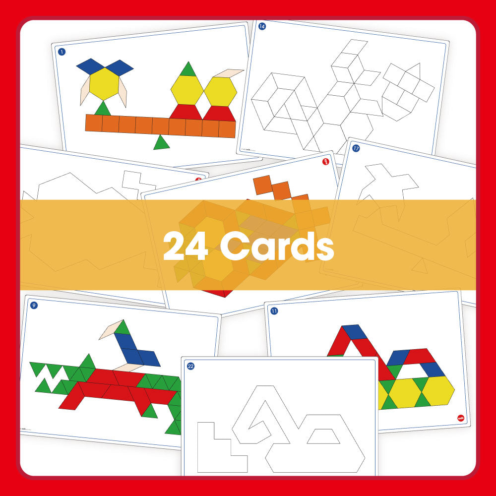 Edx Education – Downloadable Pattern Blocks Set Activity Cards 24 Cards – Product Lifestyle Image