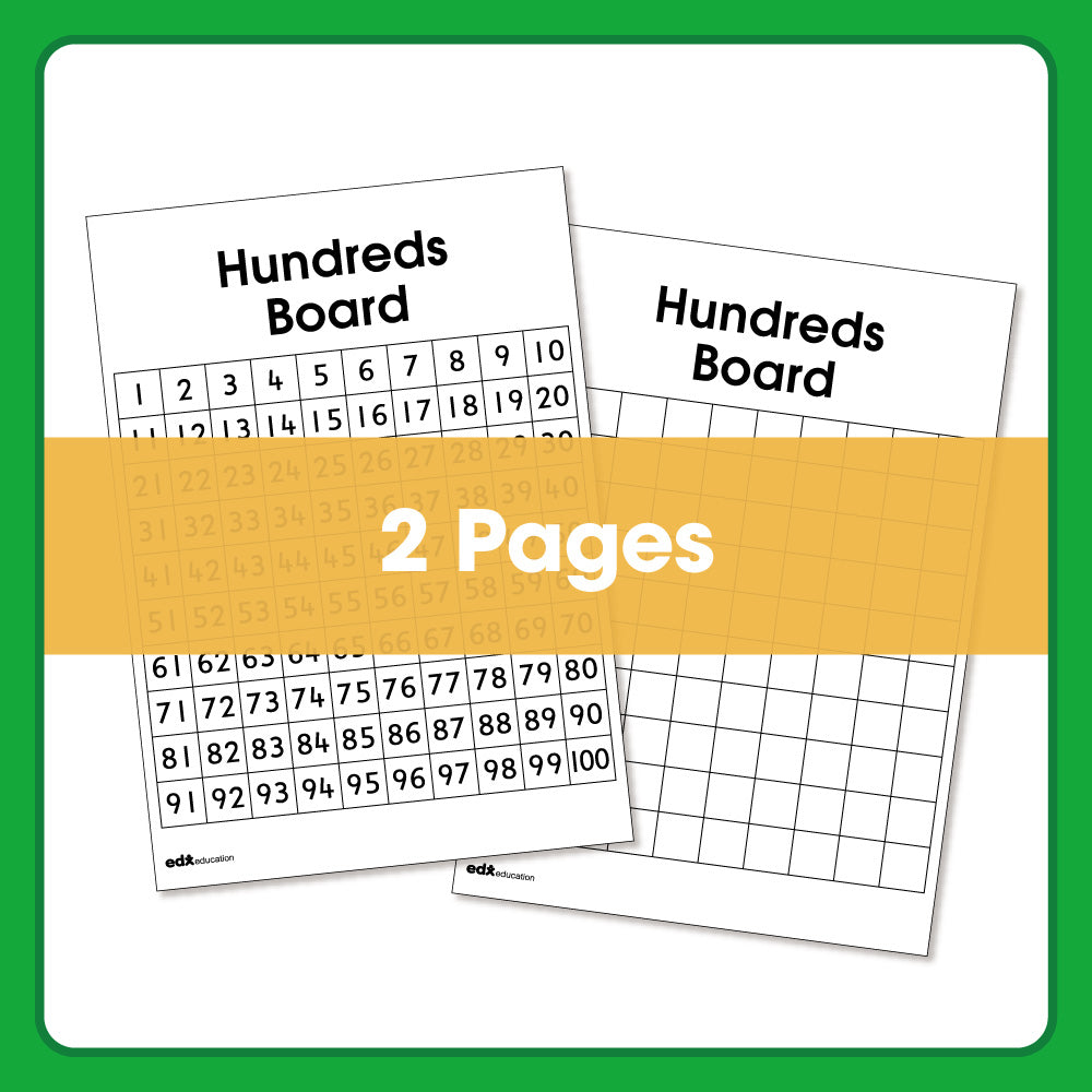 Edx Education – Downloadable Numbers 1-100 Grid Sheet – Product Lifestyle Image