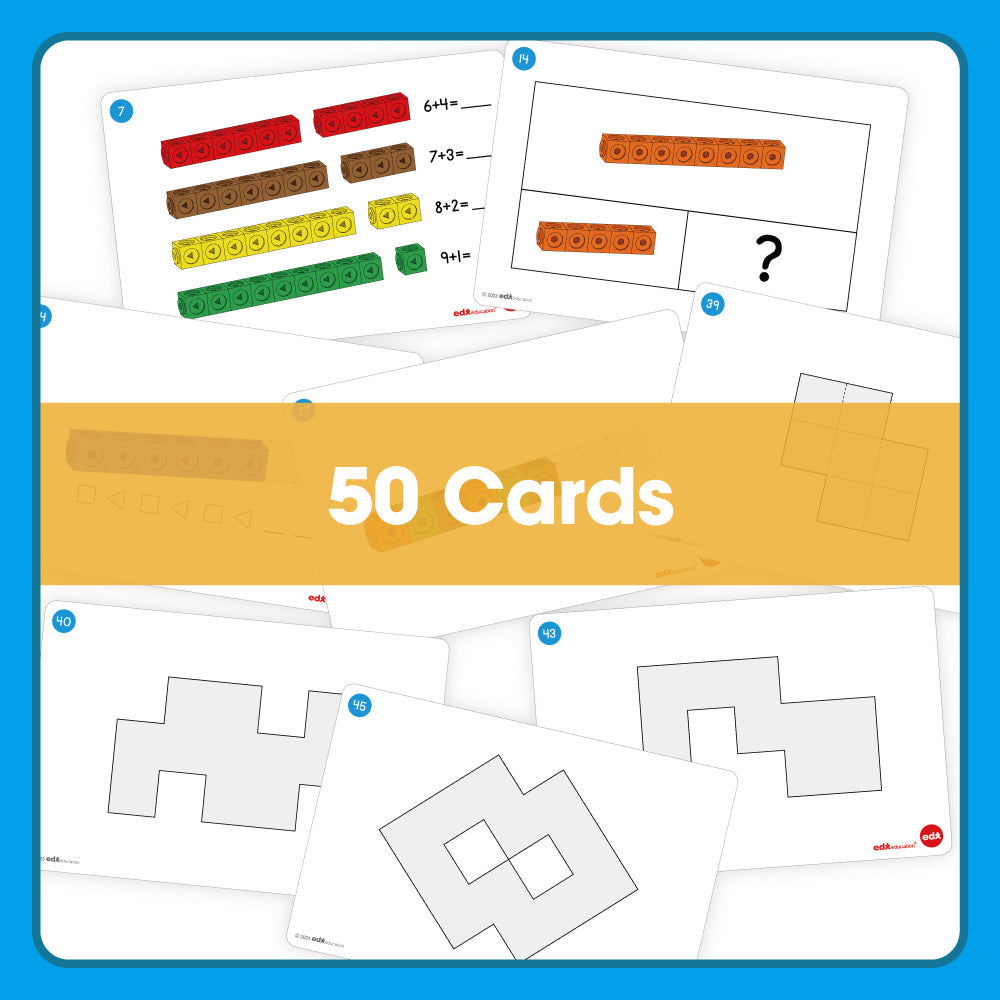 Edx Education – Downloadable Math Cubes Learning Set Activity Cards 50 Cards – Product Lifestyle Image