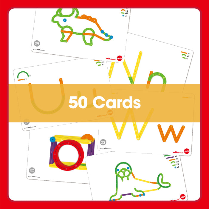 Edx Education – Downloadable GeoStix Letter Construction Set Activity Cards 50 Cards – Product Lifestyle Image