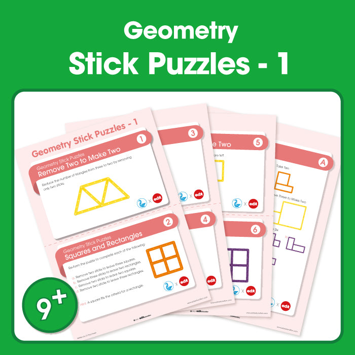 Edx Education – Geometry Stick Puzzles 1 Grade 4 and 5 – Product Main Image