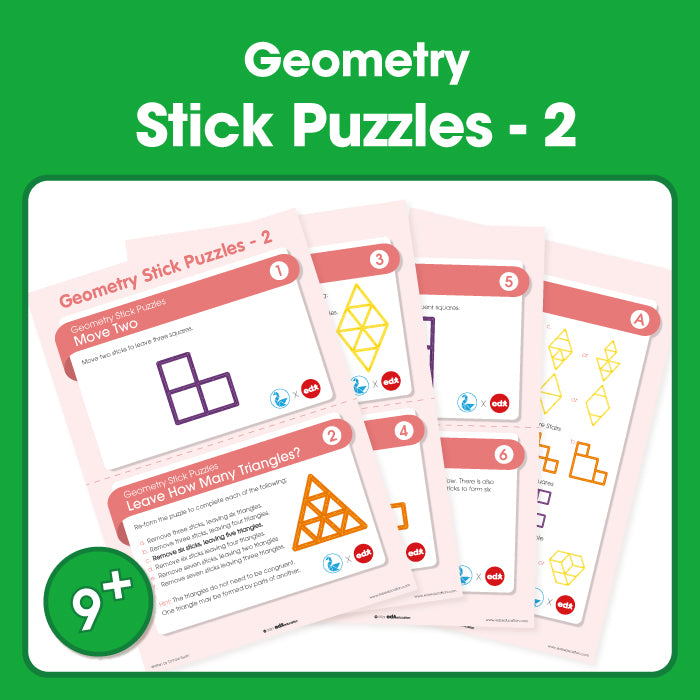 Edx Education – Geometry Stick Puzzles 2 Grade 4 and 5 – Product Main Image