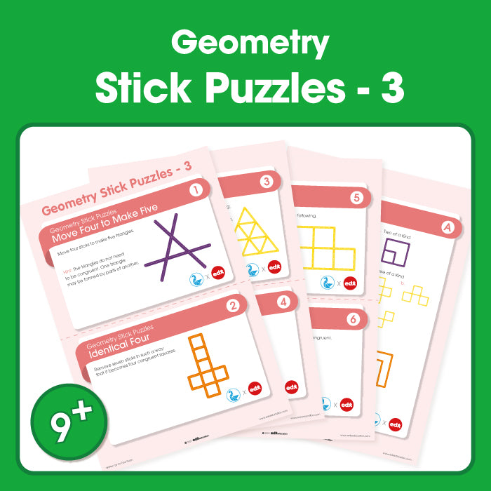 Edx Education – Geometry Stick Puzzles 3 Grade 4 and 5 – Product Main Image