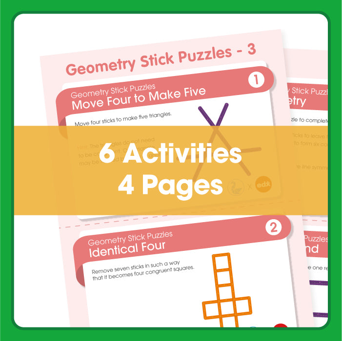 Edx Education – Geometry Stick Puzzles 3 Grade 4 and 5 – Product Lifestyle Image
