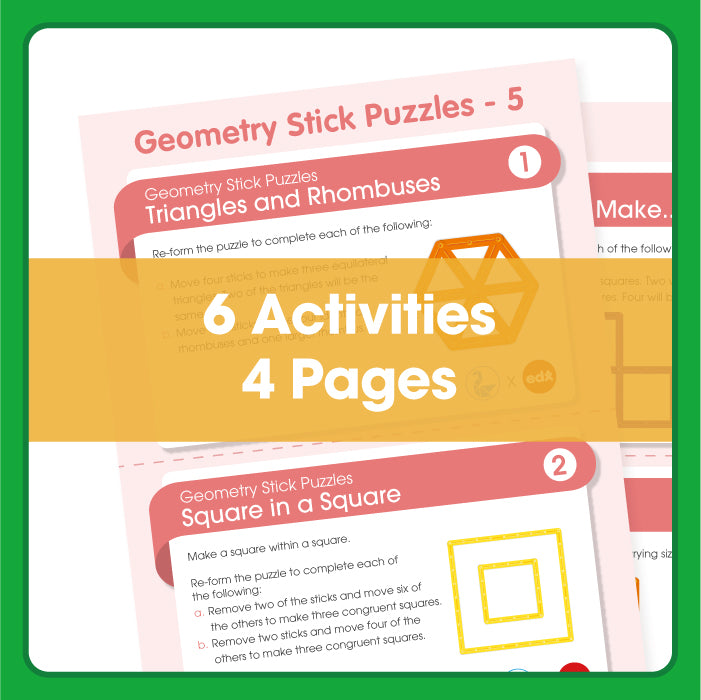 Edx Education – Geometry Stick Puzzles 5 Grade 4 and 5 – Product Lifestyle Image