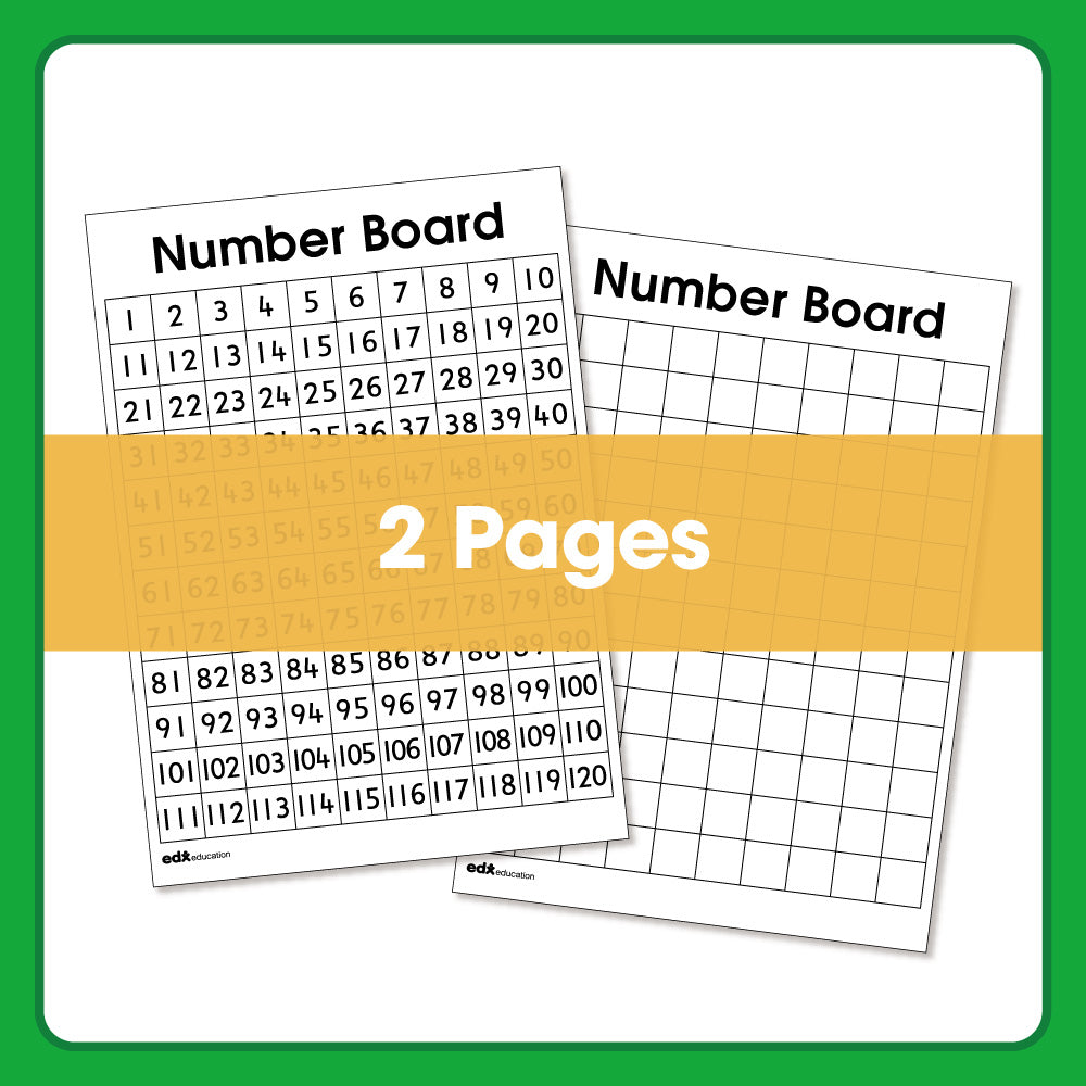 Edx Education – Downloadable Numbers 1-120 Grid Sheet – Product Lifestyle Image