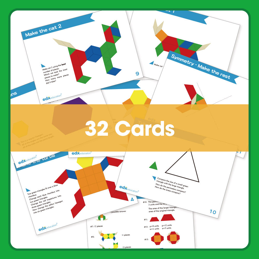 Edx Education – Downloadable Pattern Block Math Cards 32 Cards – Product Lifestyle Image