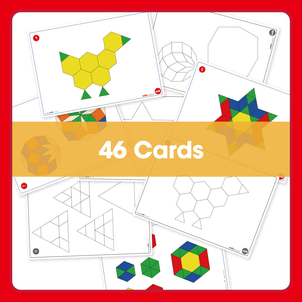 Edx Education – Downloadable Pattern Block Picture Cards 46 Cards – Product Lifestyle Image