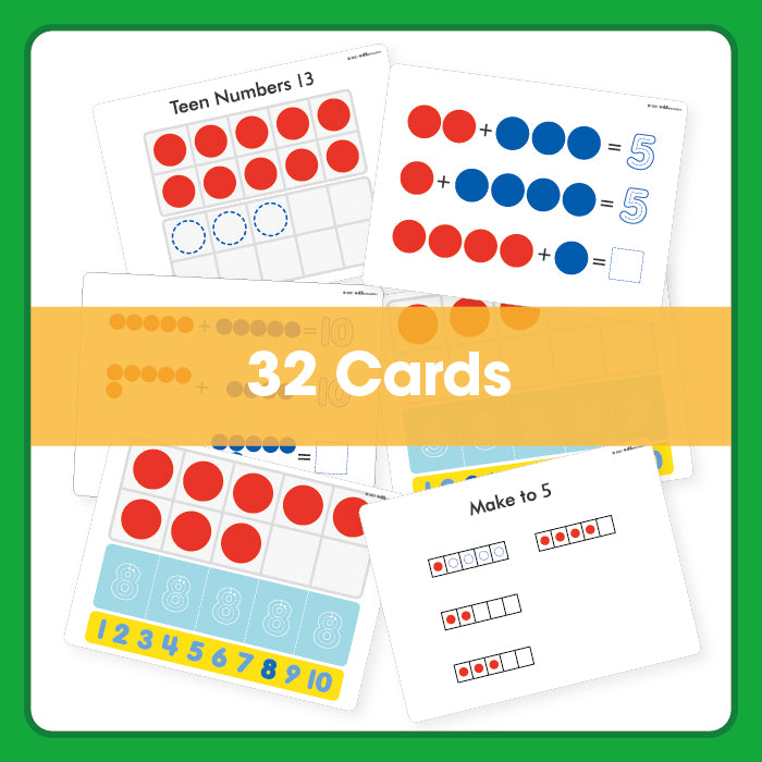 Edx Education – Downloadable Ten Frames Activity Set Activity Cards 32 Cards – Product Lifestyle Image