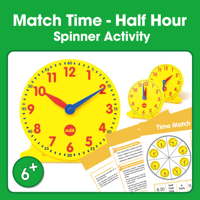 Edx Education – Time Match Half Hour Spinner Game 6 Plus – Product Main Image