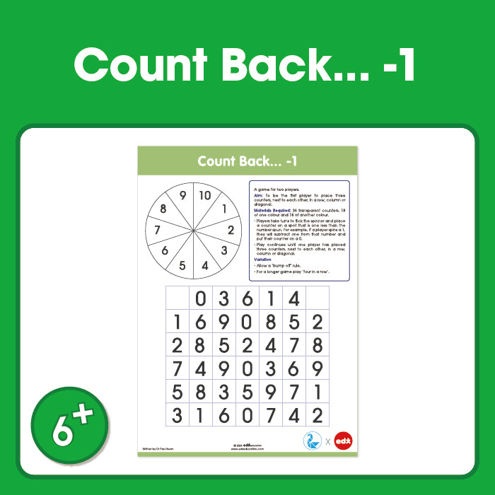 Edx Education – Board Games Count Back -1 Grade 1 – Product Main Image