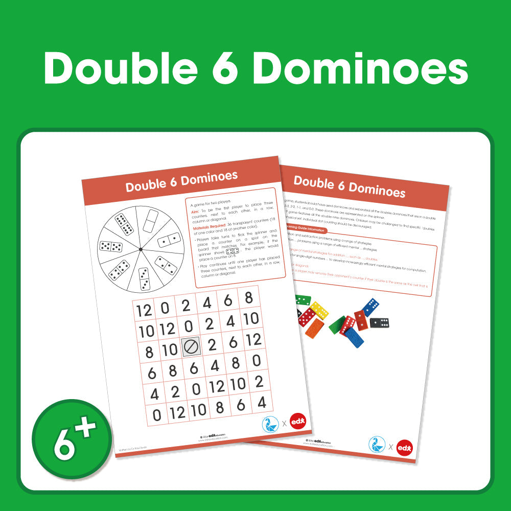 Edx Education – Board Games Double Dominoes 6 Grade 1 to 3 – Product Main Image