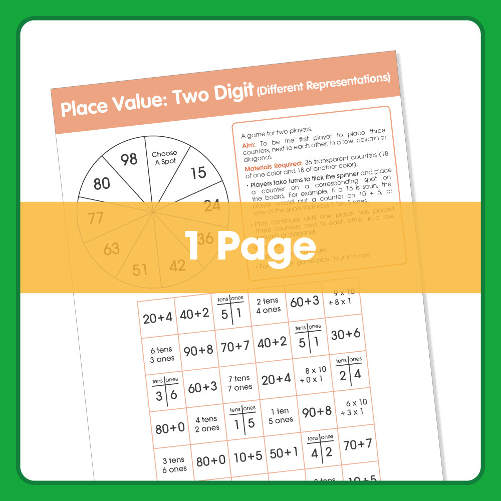 Edx Education – Board Games Place Value Two Digits Different Representations Grade 1 – Product Lifestyle Image