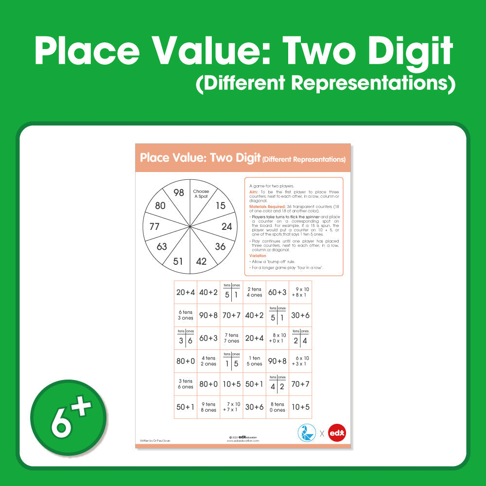 Edx Education – Board Games Place Value Two Digits Different Representations Grade 1 – Product Main Image