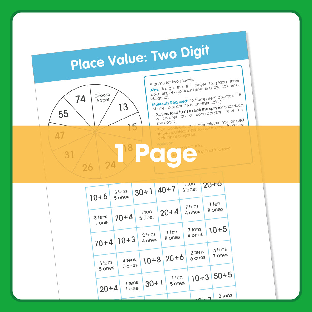 Edx Education – Board Games Place Value Two Digits Grade 1 – Product Lifestyle Image