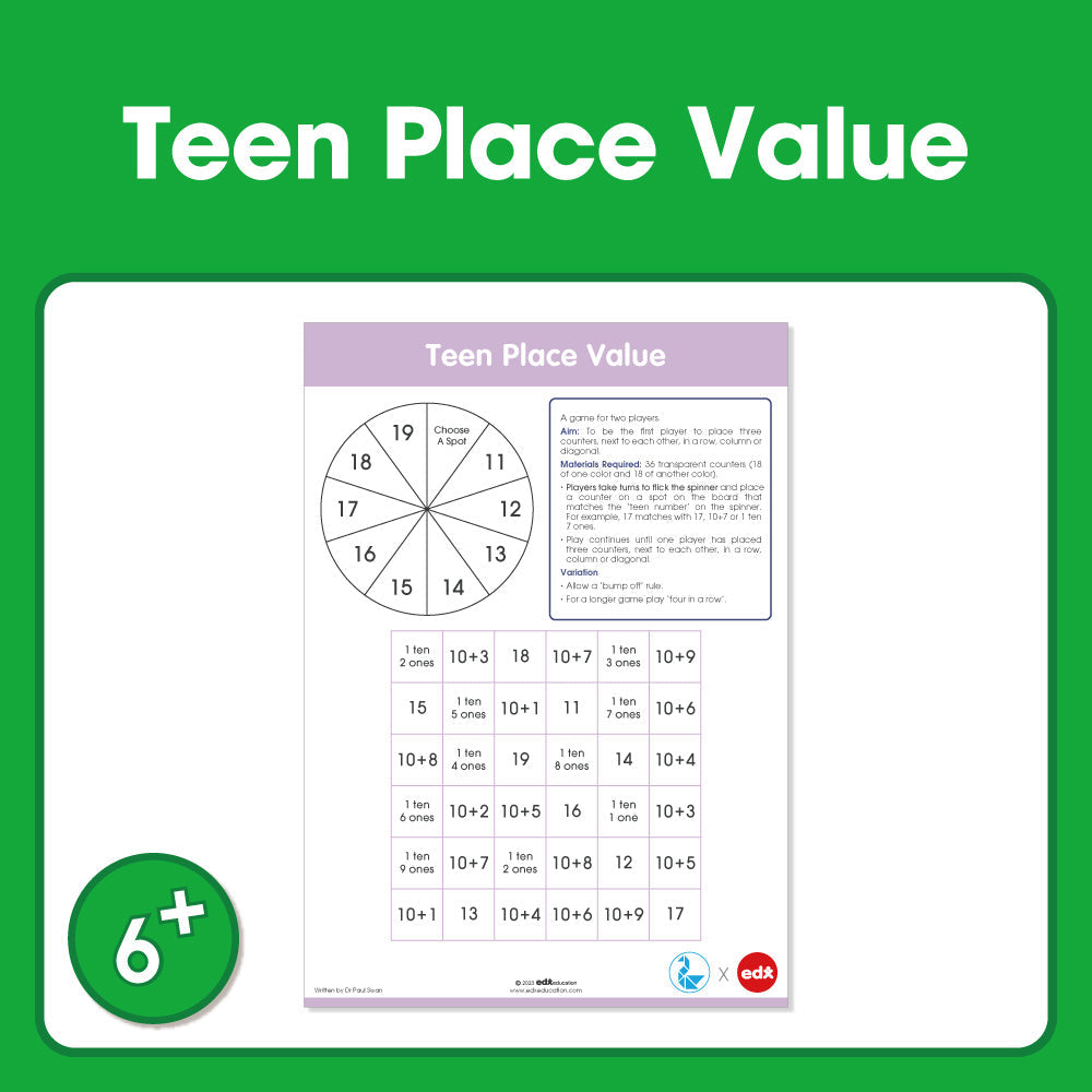 Edx Education – Board Games Teen Place Value Grade 1 – Product Main Image