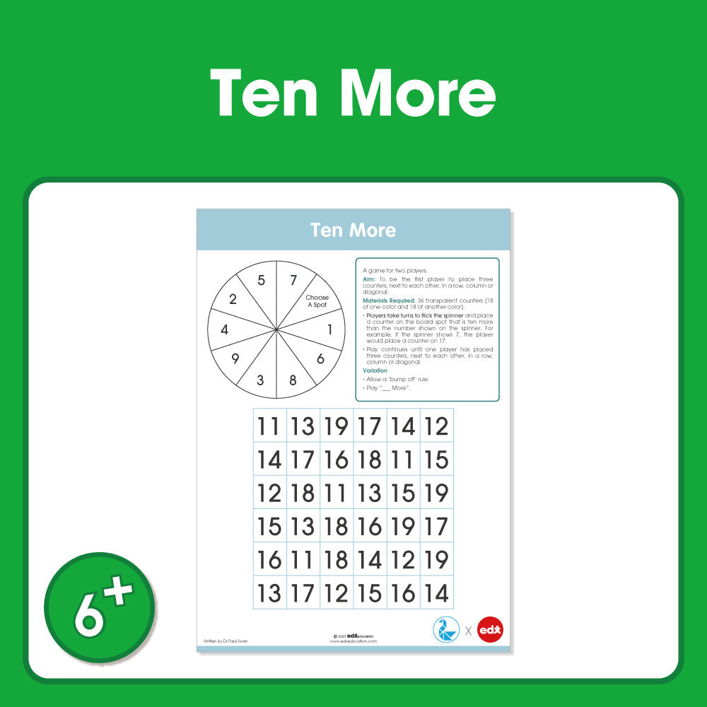 Edx Education – Board Games Ten More Grade 1 to 3 – Product Main Image