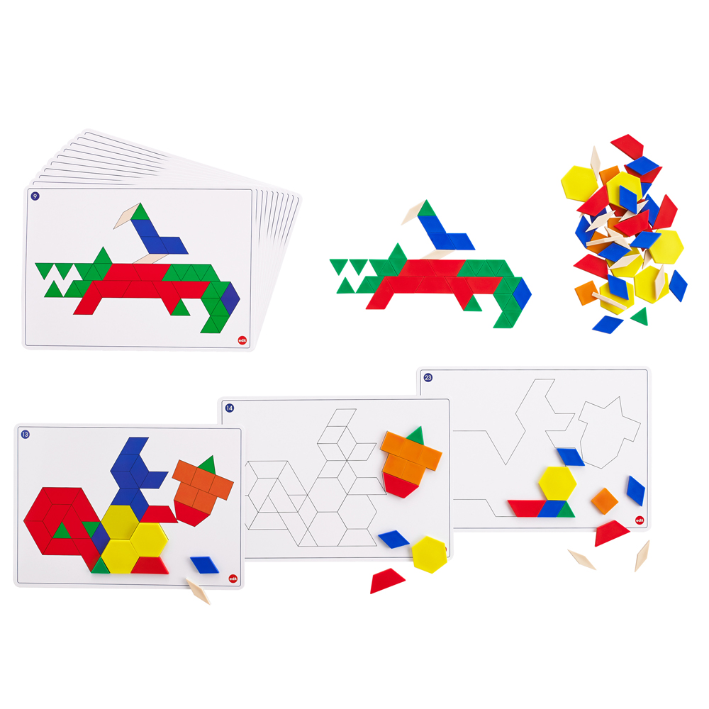 LEARNING BY LOGIC Invicta Education Sorting Pattern Blocks Tray Shapes NEW