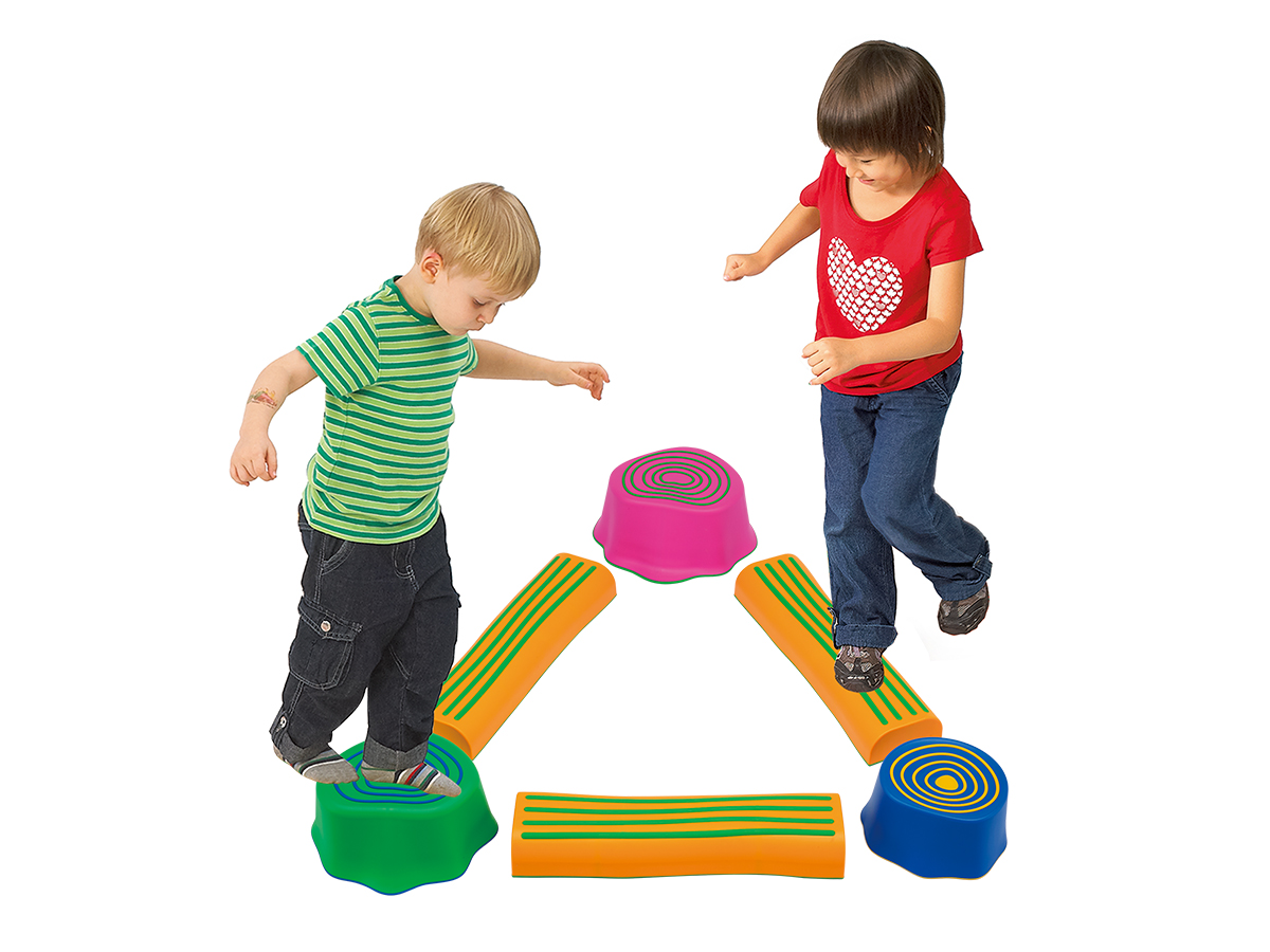 Details about   edxeducation Step-a-Trail 18m+ ... 6 Piece Obstacle Course for Kids Stumps 