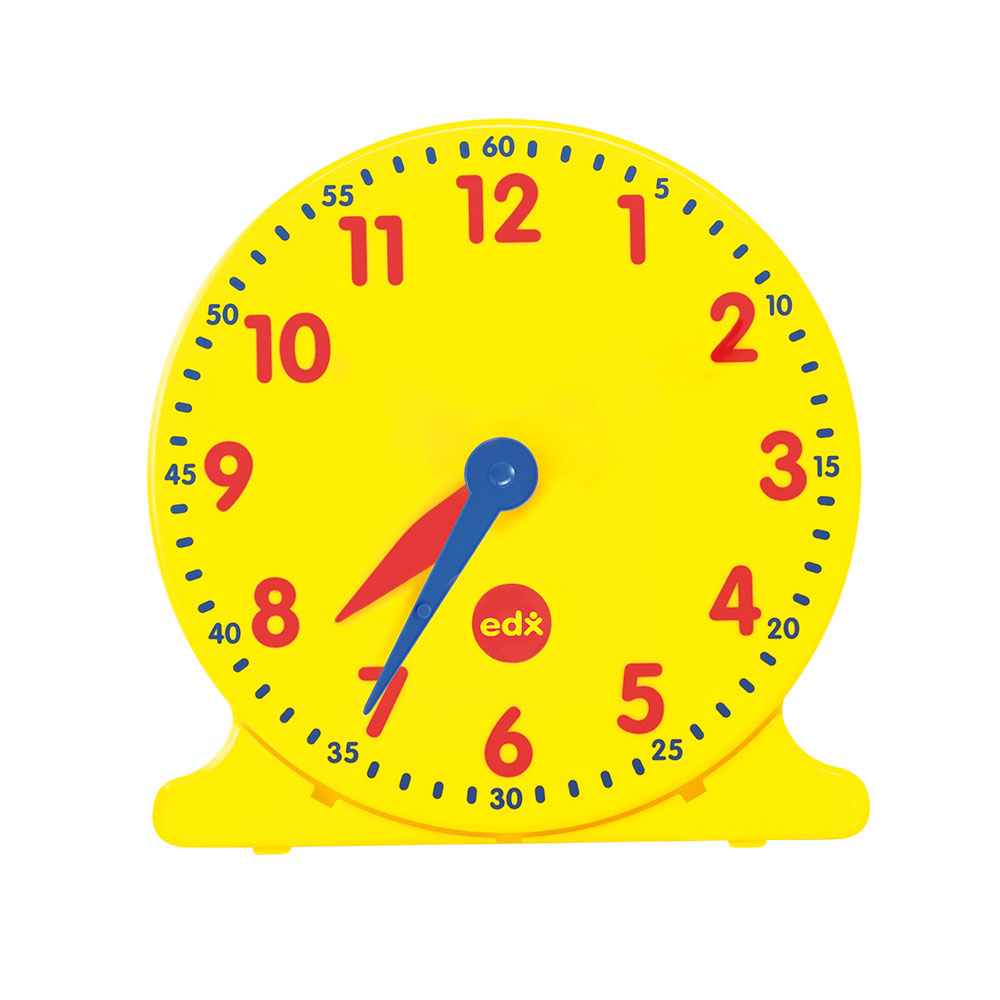 EDX Yellow 12 Hour Clock Face Home School Learning resource Educational 