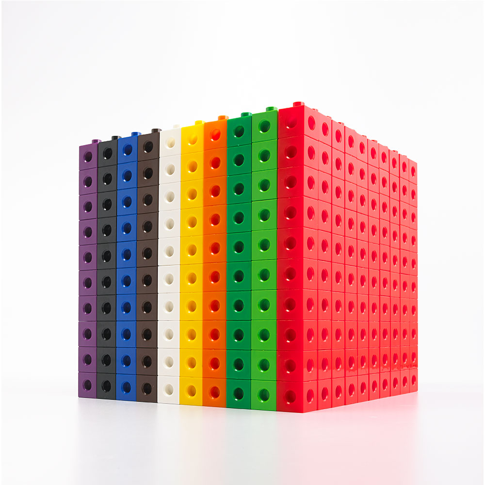 10 couleurs vives pack de 1000 EDX Education 53837 2 cm reliant cubes