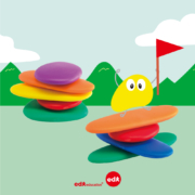 Fun stacking challenges of Edx Education Rainbow Pebbles