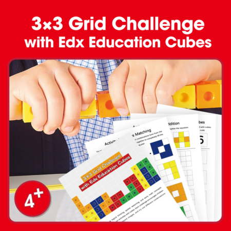 Edx Education 3×3 Grid Challenge with Edx Linking Cubes